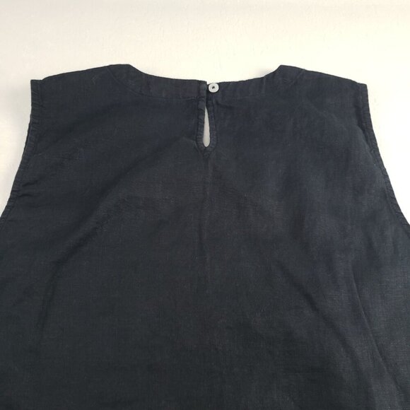 Quince 100% Linen Sleeveless Tank Top Womens Small Black Lagenlook Europe Shirt - Picture 6 of 9